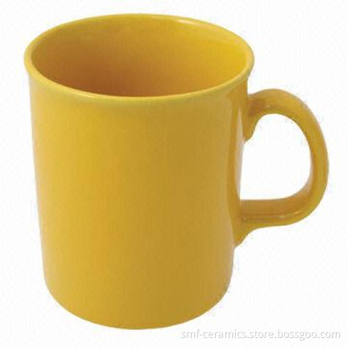 Stoneware Mug with 10oz Capacity, Yellow Color Glazed, Suitable for Promotional Purposes